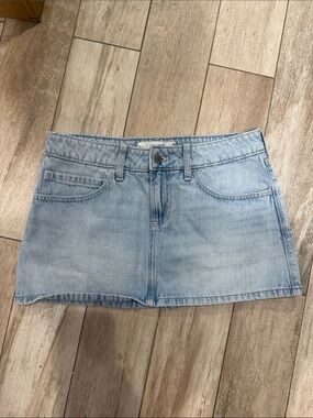 Hollister Light Blue Denim Mini Skirt